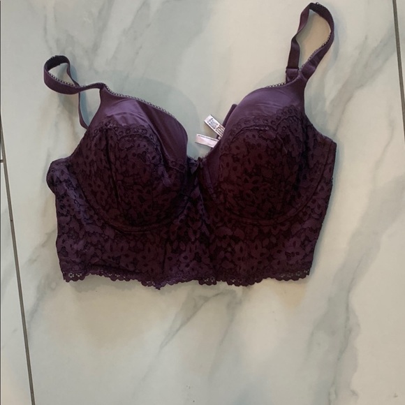 Victoria's Secret Other - Victoria's Secret Purple Lace Bra with Metallic Sheen